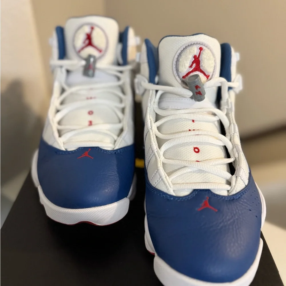 Nike Jordan 6 Rings True Blue and University Red Sneakers 8 - Picture 2 of 11